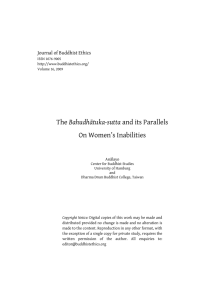 The Bahudhātuka-sutta and its Parallels On Women`s Inabilities