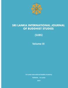 SRI LANKA INTERNATIONAL JOURNAL OF BUDDHIST