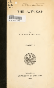 The Ajivikas - Rare Book Society of India