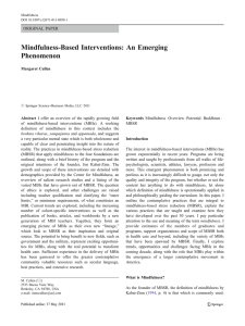 Mindfulness-Based Interventions: An Emerging