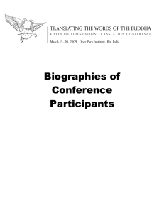Biographies of Conference Participants
