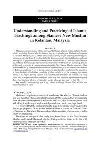 Understanding and Practicing of Islamic Teachings among Siamese