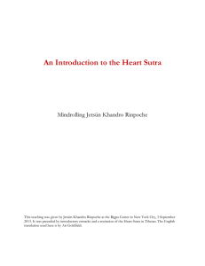 Introduction to the Heart Sutra - Mindrolling Jetsün Khandro Rinpoche
