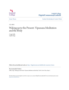 Waking up to the Present: Vipassana Meditation and the Body