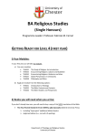 BA Religious Studies - University of Chester