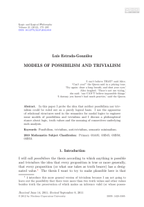 MODELS OF POSSIBILISM AND TRIVIALISM