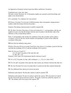 1 An Approach to Geometry (stolen in part from Moise and Downs