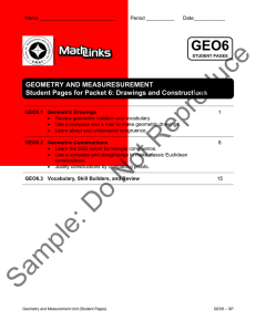 GEO6 GEOMETRY AND MEASURESUREMENT Student Pages for Packet 6: Drawings and Constructions