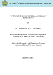 A STUDY ON THE CORPORATE IMAGE OF ZAKAT INSTITUTIONS