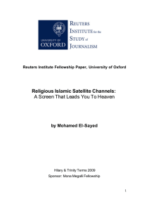 Religious Islamic Satellite Channels: A Screen That Leads