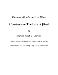 Thawaabit `ala darb al Jihad Constants on The Path of Jihad