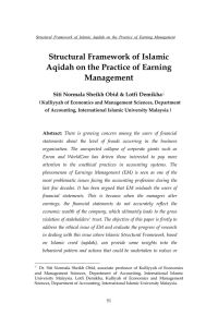 Structural Framework of Islamic Aqidah on the Practice of Earning