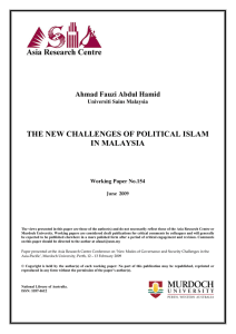 the new challenges of political islam in malaysia