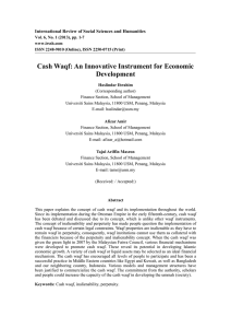 Cash Waqf: An Innovative Instrument for Economic