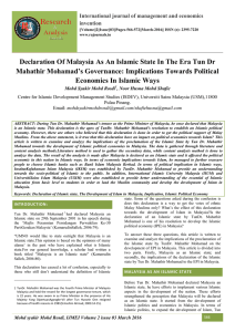 Declaration Of Malaysia As An Islamic State In The Era Tun Dr