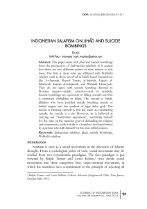 INDONESIAN SALAFISM ON JIHA<D AND SUICIDE BOMBINGS