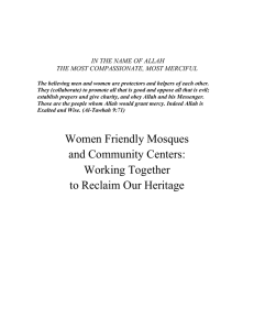 Women Friendly Mosques and Community Centers