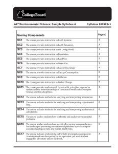 AP Environmental Science: Sample Syllabus 4