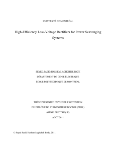 High-Efficiency Low-Voltage Rectifiers for Power Scavenging Systems