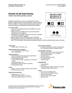 Kinetis KL26: 48MHz Cortex-M0+ 32-128KB Flash 32-64pin