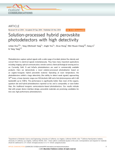 Solution-processed hybrid perovskite photodetectors with high detectivity ARTICLE Letian Dou