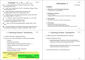 Literatur Computer Systeme und Anwendungen Informatics 3