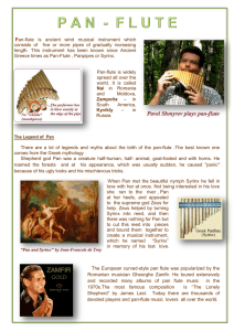 Pan-flute is ancient wind musical instrument which consists of five or