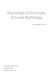 Etymological Dictionary of Greek Mythology