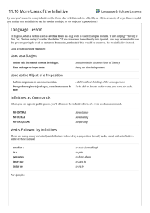 11.10 More Uses of the Infinitive Language Lesson