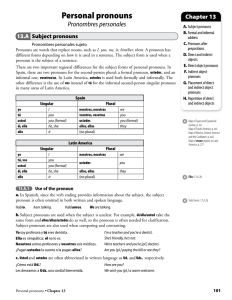 Personal pronouns - Vista Higher Learning