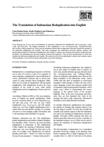 The Translation of Indonesian Reduplication into English