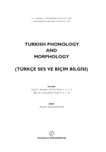 turkish phonology and morphology (türkçe ses ve