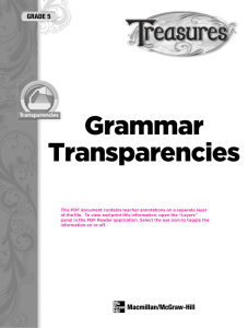 Grammar Transparencies - Books by Grade - Macmillan/McGraw-Hill