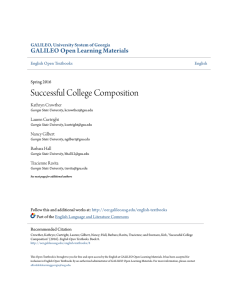 Successful College Composition - GALILEO Open Learning Materials