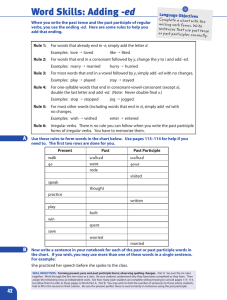 Word Skills: Adding -ed