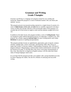 Grammar and Writing Grade 5 Sampler
