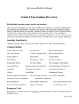 Latin I Curriculum Overview