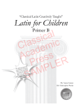 Classical Academic Press SAMPLER