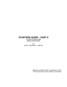 starters guide – part ii