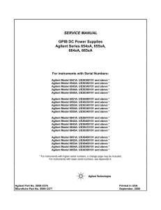 SERVICE MANUAL GPIB DC Power Supplies Agilent Series 654xA