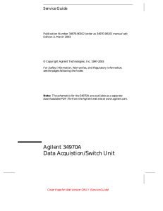 Agilent 34970A Service Guide - Department of Mechanical