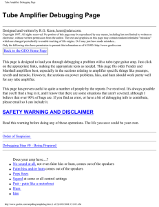 Tube Amplifier Debugging Page