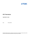 NTC thermistors, Application notes