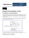 Simple IR transmitter circuit Transmitter circuit information