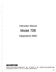 Instruction Manual Model 728 Capacitance Meter BOONTON