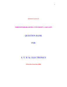 QUESTION BANK FOR SYB Sc. ELECTRONICS