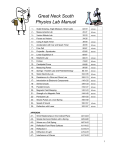 Great Neck South Physics Lab Manual