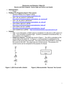 1 Electronics and Robotics I Week 20 Source and Sink Outputs