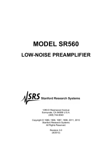 The SR560 (manual - Stanford Research Systems