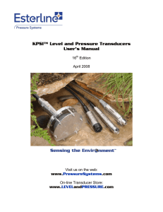 KPSI™ Level and Pressure Transducers User`s Manual